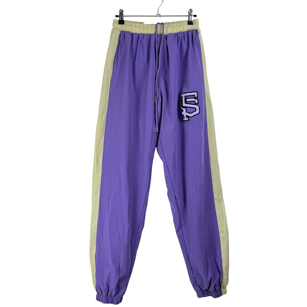 Fruitstand Track Pants Mens M Purple Tan Nylon Joggers Streetwear Gorpcore Retro